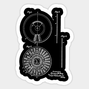 Perpetual Calendar Vintage Patent Hand Drawing Sticker